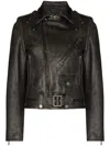 Golden Goose Leather Biker Jacket Clothing In Black