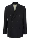Golden Goose Double Breasted Blazer Wool Gabardine In Multicolor