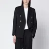 Golden Goose Black Double-breasted Wool Jacket In Blue