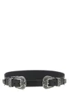Golden Goose Adjustable Belt With Dual Decorative Buckles In Black