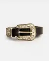 Golden Goose Black Embellished Buckle Belt In Brown
