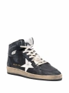 GOLDEN GOOSE BLACK HIGH-TOP LACE-UP SNEAKERS