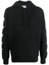 Golden Goose Cropped Black Hoodie With Star Graphics And Kangaroo Pocket In Black