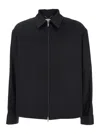 Golden Goose Men Black Jacket With Classic Collar And Long Sleeves In Virgin Wool Man