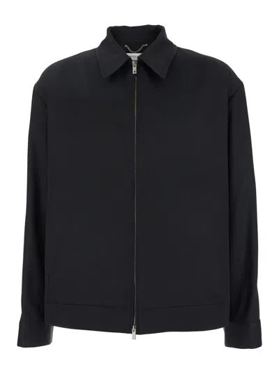 Golden Goose Black Jacket With Classic Collar And Long Sleeves