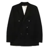 Golden Goose Men's Golden M`s Double Breasted Blazer Light Dry Wool Gabardine/ Printed Message Inside Contrast Li In Black
