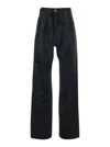 Golden Goose Black Jeans With Belt Loops And All-over Crystal Embellishments In Denim Woman In Black