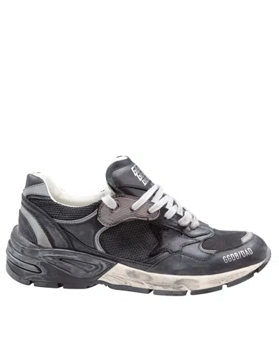 Golden Goose Black Leather And Mesh Running Dad Sneakers In Multi