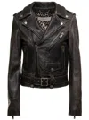 GOLDEN GOOSE BLACK LEATHER BIKER JACKET GOLDEN GOOSE WOMAN