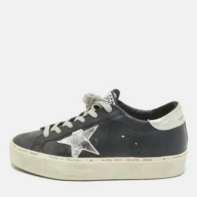 Pre-owned Golden Goose Black Leather Hi Star Low Top Sneakers Size 38