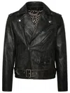 Golden Goose Golden Biker Jacket In Black