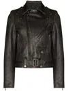 Golden Goose Leather Biker Jacket Clothing In Black