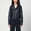 Golden Goose Smooth Leather Motorcycle Jacket In Black