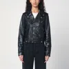 Golden Goose Smooth Leather Motorcycle Jacket In Black