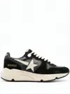 Golden Goose Black Leather Sneakers With Off-white Accents In Black