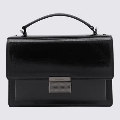 GOLDEN GOOSE BLACK LEATHER TOP HANDLE BAG