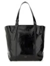 Golden Goose Black Leather Tote With Structured Silhouette In Black