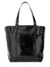 Golden Goose Black Leather Tote With Structured Silhouette In Black
