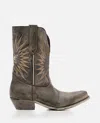 Golden Goose Black Leather Western Boots In Brown