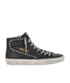 Golden Goose Slide Classic High-top Distressed Sneakers In Black