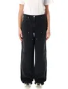 Golden Goose Wide Black Trousers In Denim In Black