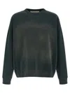 Golden Goose Crew Neck Sweatshirt With A Distressed Effect In Brown