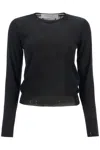 Golden Goose Black Merino Wool Sweater With Golden Applications For Women In Black (black)