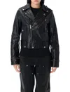 Golden Goose Shiny Black Sheepskin Biker Jacket With Sturdy Zip In Black