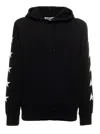 Golden Goose Cropped Black Hoodie With Star Graphics And Kangaroo Pocket In Black