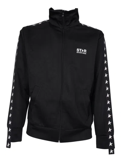 GOLDEN GOOSE BLACK ROLL NECK PRINTED SWEATSHIRT