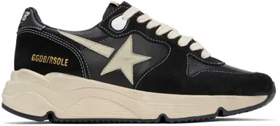 GOLDEN GOOSE BLACK RUNNING SOLE SNEAKERS