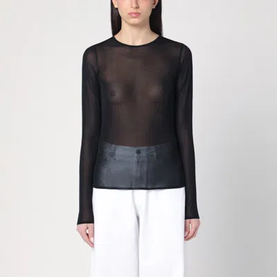 GOLDEN GOOSE GOLDEN GOOSE BLACK SEMI-TRANSPARENT SWEATER