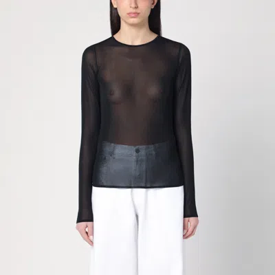 GOLDEN GOOSE GOLDEN GOOSE BLACK SEMI TRANSPARENT SWEATER