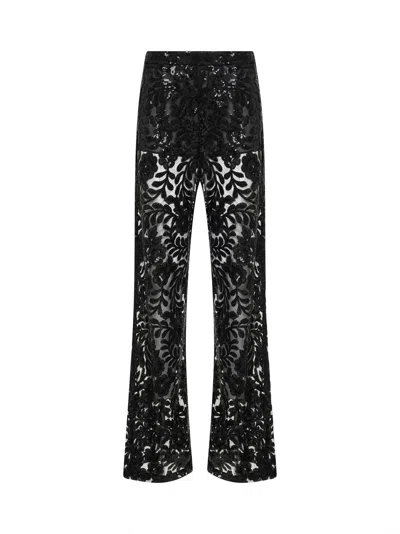 Golden Goose Women Black Sequin-embroidered Tulle Journey Trousers