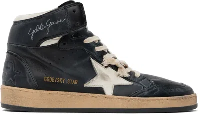 Golden Goose Black Sky-star Sneakers In Black/white