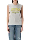 Golden Goose Grey Crewneck Top With Logo Lettering Print On The Front In Black