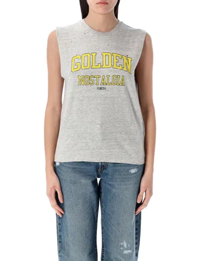 GOLDEN GOOSE BLACK SLEEVELESS T-SHIRT