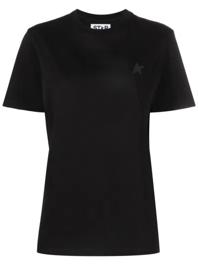 GOLDEN GOOSE BLACK STAR LOGO COTTON T-SHIRT