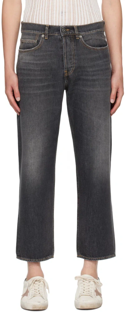 Golden Goose Stonewashed Effect Loose Skate Fit Cory Jeans 20cm In Black