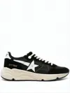 Golden Goose Black Leather Sneakers With Contrasting Design Elements In Black