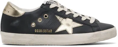 Golden Goose Black Super-star Classic Sneakers In 90200 Black/gold