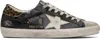 Golden Goose Black Super-star Classic Sneakers In Black/ivory/leopard