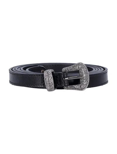 GOLDEN GOOSE BLACK TEX TRITTICO BELT