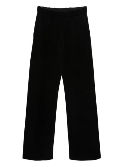 GOLDEN GOOSE GOLDEN GOOSE BLACK VELVET COTTON TROUSERS