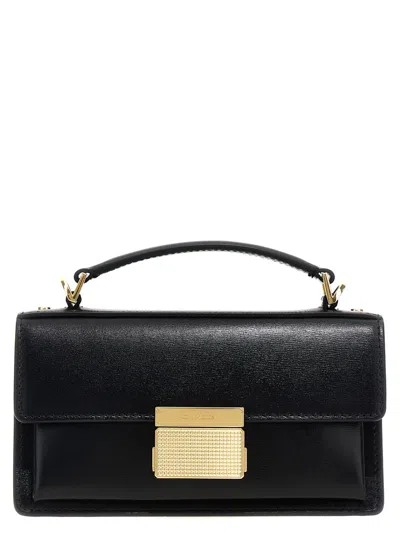GOLDEN GOOSE BLACK VENEZIA SMALL SATCHEL BAG