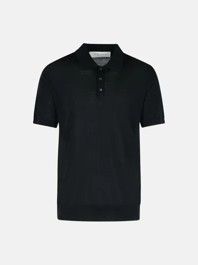 Golden Goose Black Virgin Wool Polo Shirt