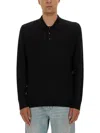 Golden Goose Black Virgin Wool Polo With Classic Collar In Black