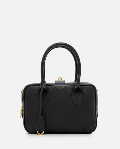 GOLDEN GOOSE BLACK VITA LEATHER SATCHEL BAG