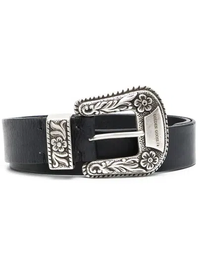 Golden Goose Black Western Style Leather Belt