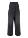 Golden Goose Grey Jeans With Pences On The Front And Logo Detail On The Rear In Black